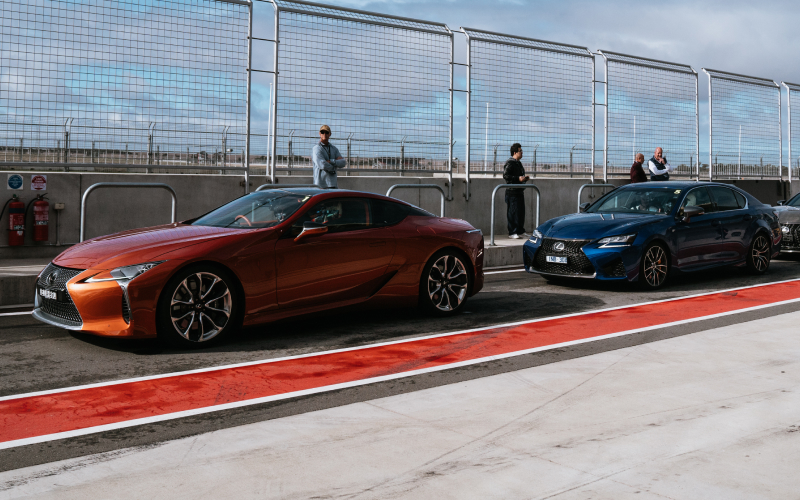 Cars lined up at the F Performance Track Day
