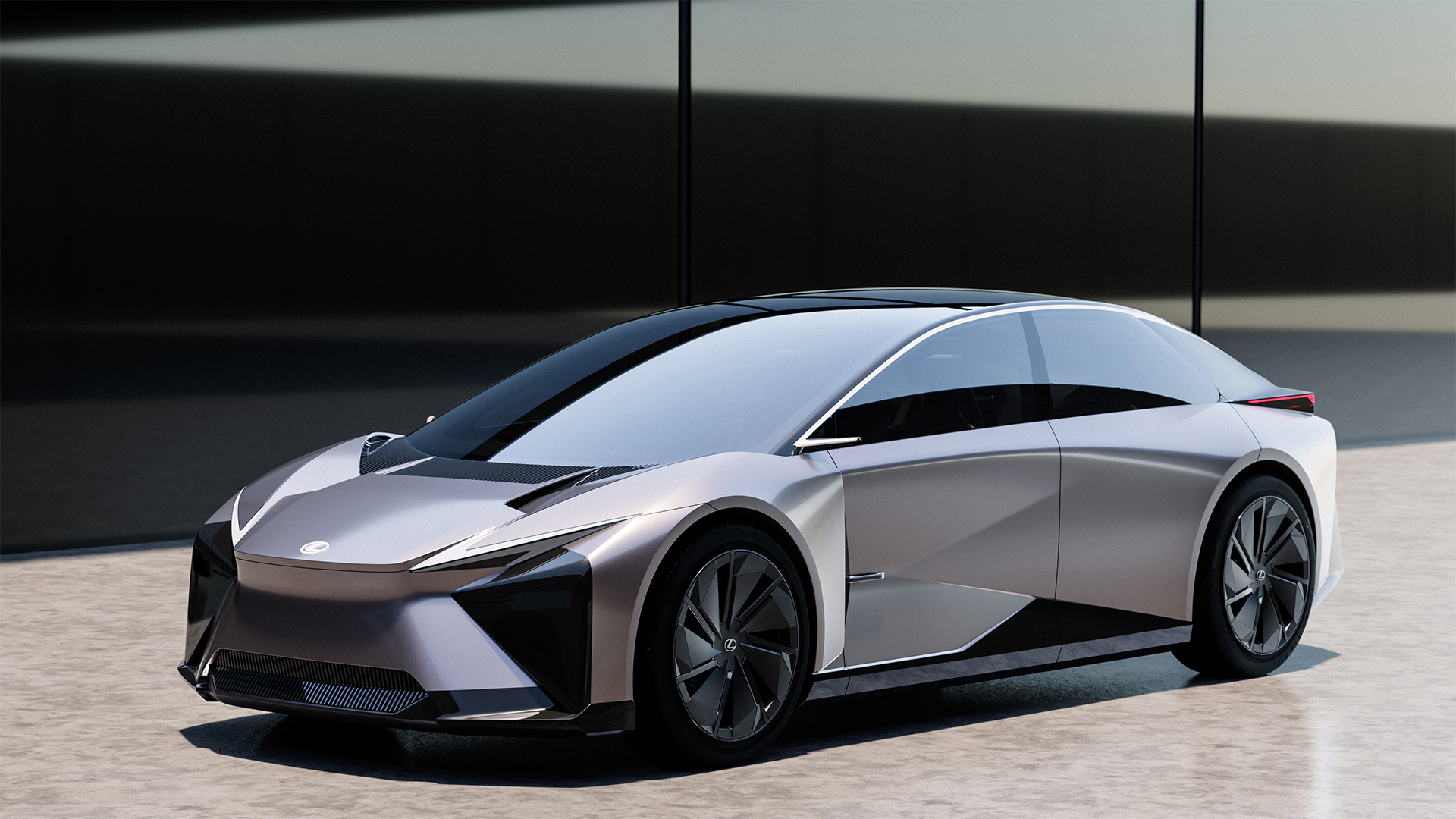 Metallic silver Lexus LF-ZC concept car