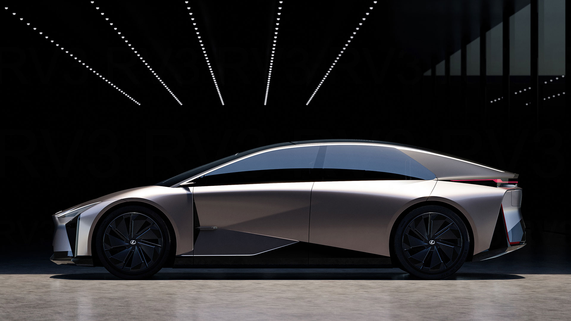 The metallic silver Lexus LF-ZC concept vehicle