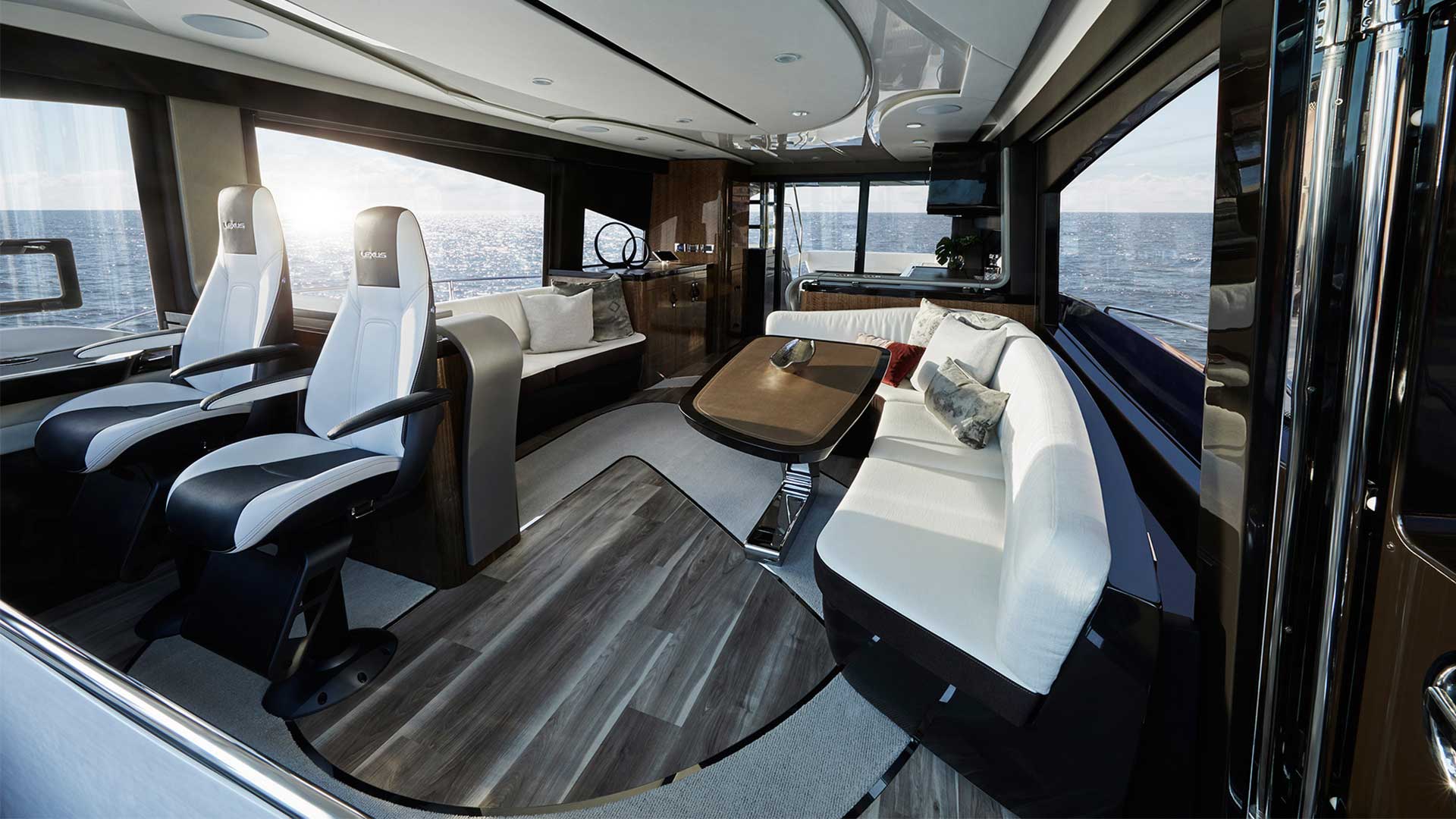 The interior of the Lexus LY 680 yacht