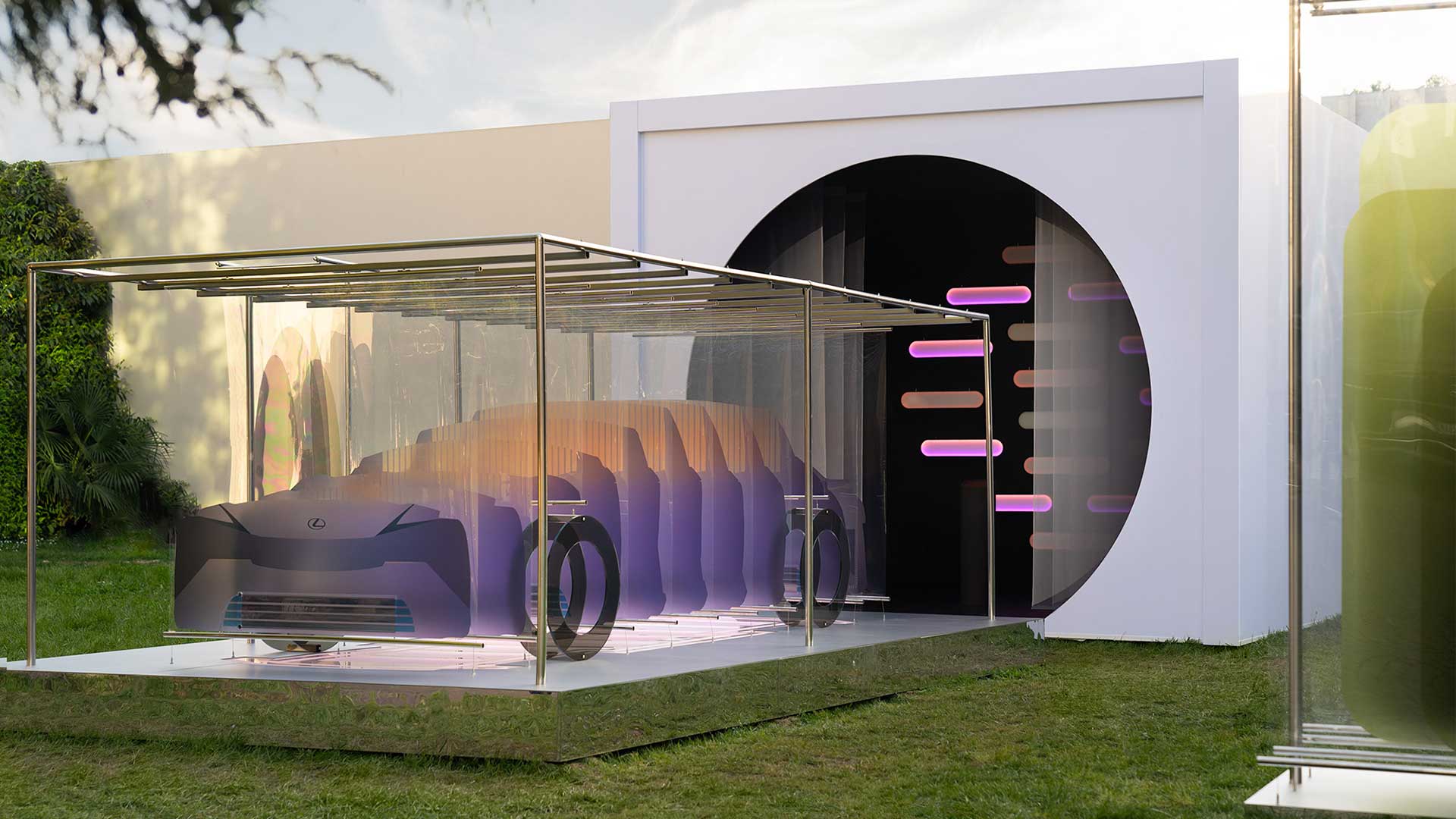 A Lexus vehicle sculpture presented at Milan Design Week